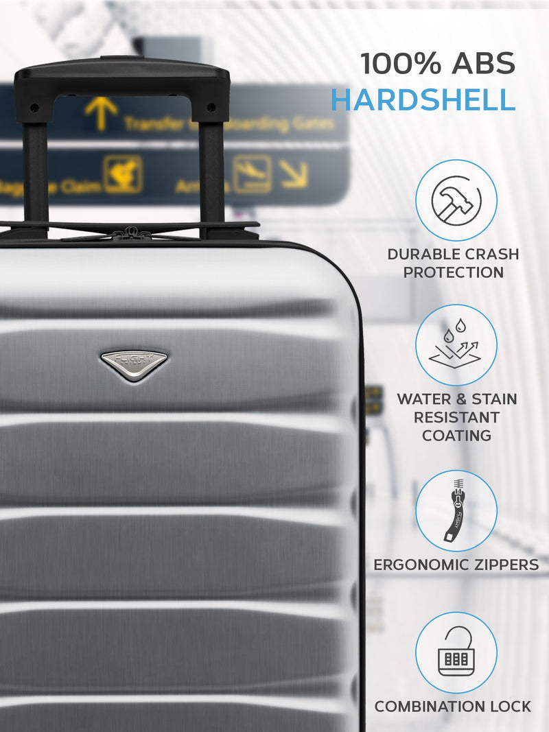 Flight Knight silver ABS cabin carry-on case - British product