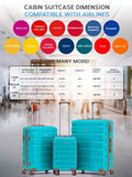 Flight Knight blue hard shell 3-piece suitcase set, imported from the UK