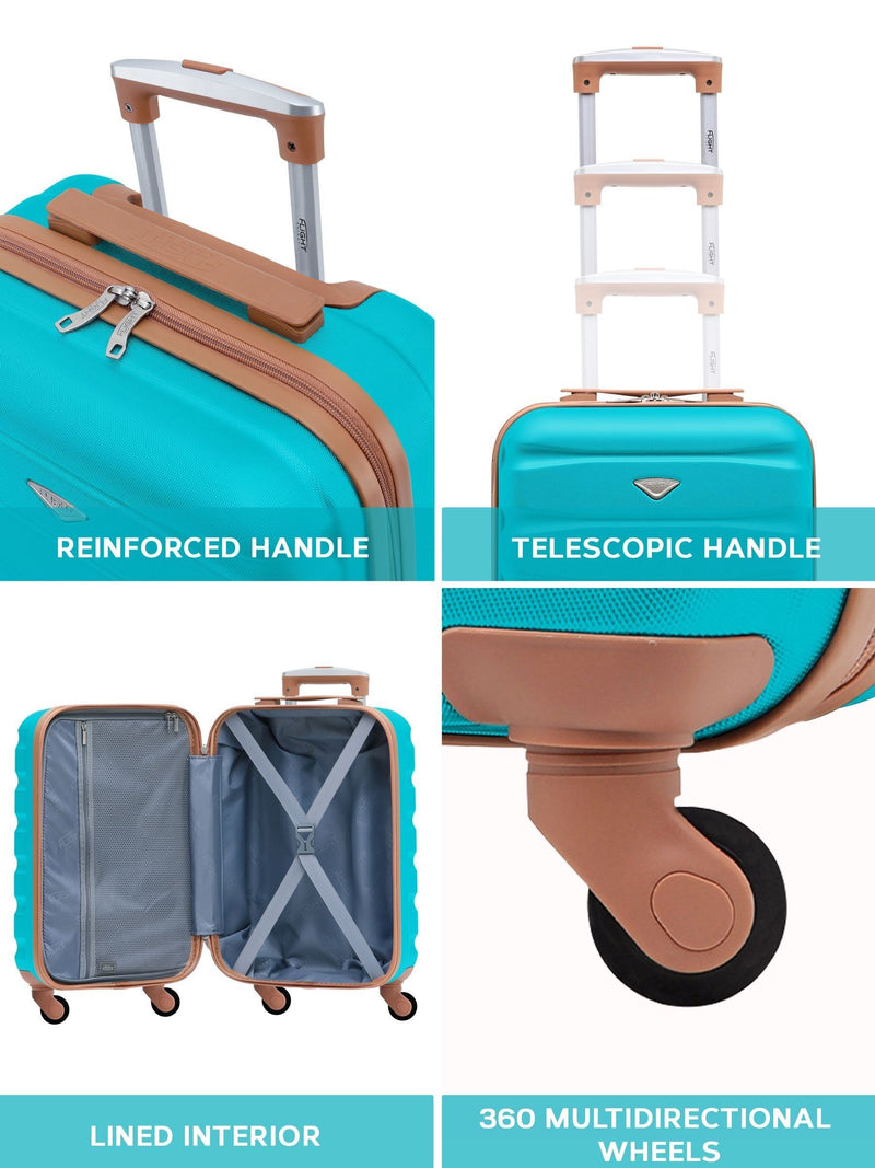 Flight Knight blue hard shell 3-piece suitcase set, imported from the UK