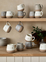 Next Cream Grey Alphabet Speckle Glazed Stoneware Mug 10cm- Buy online at McGrocer