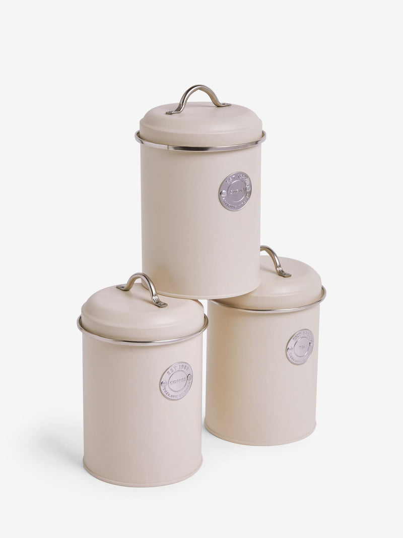 Cream storage jars set for tea, coffee, sugar - British product