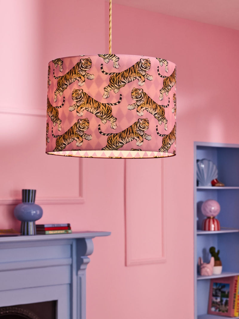 Eleanor Bowmer pink tiger print lampshade - British product