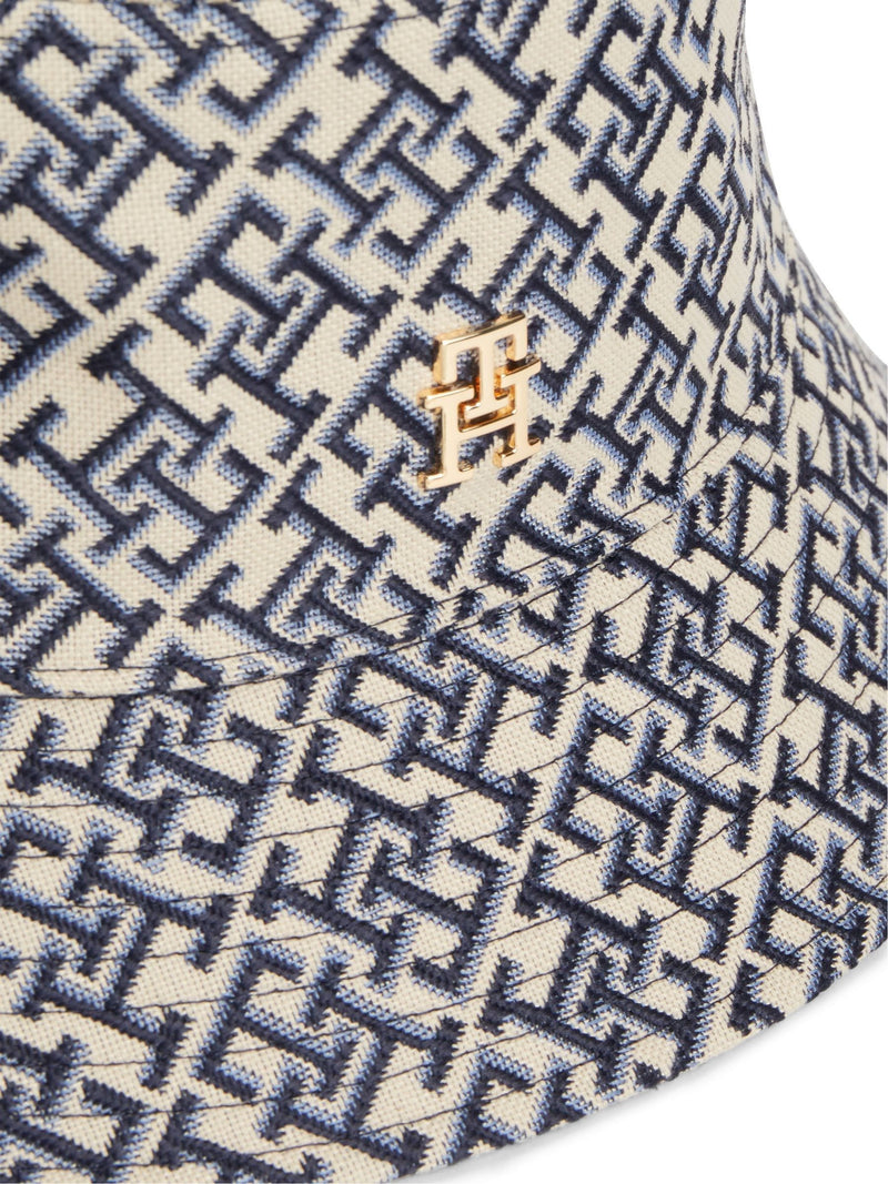 Tommy Hilfiger blue monogram jacquard bucket hat - British product