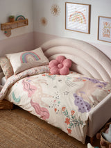 Natural Scandi Unicorn Reversible Cotton Duvet Cover and Pillowcase Set