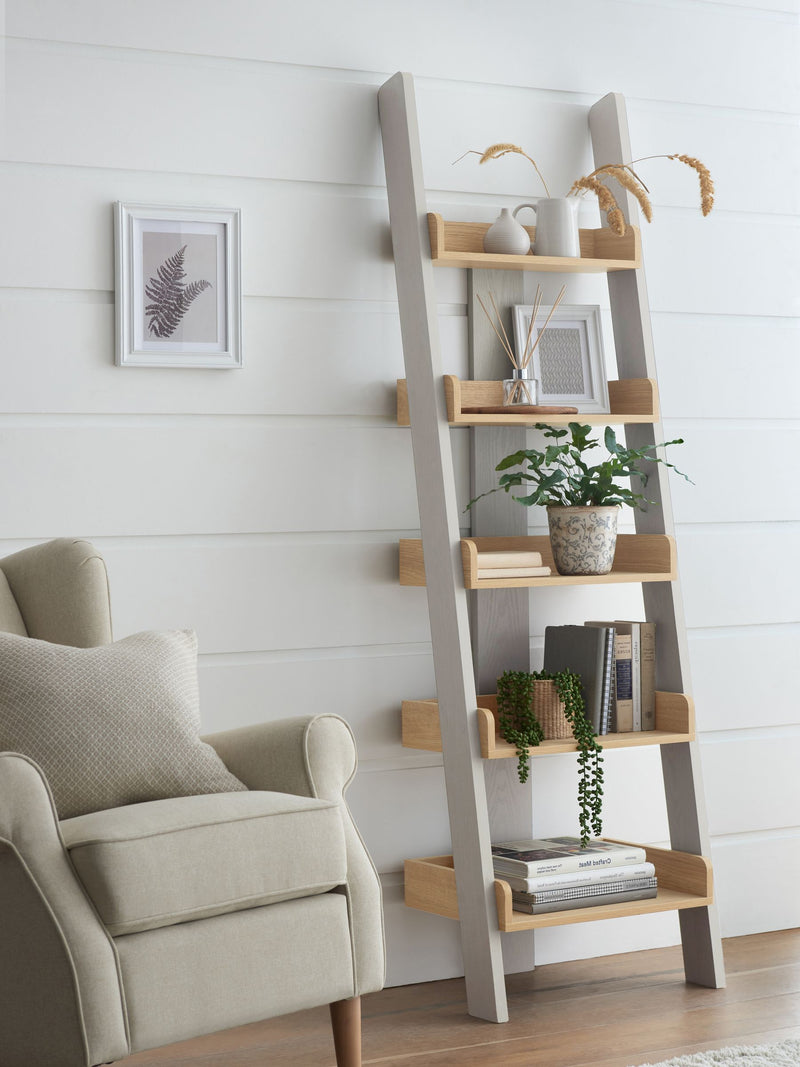 Dove Grey Malvern Narrow Ladder Shelf
