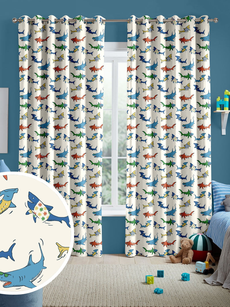 Cath Kidston kids summer sharks curtains (British brand)
