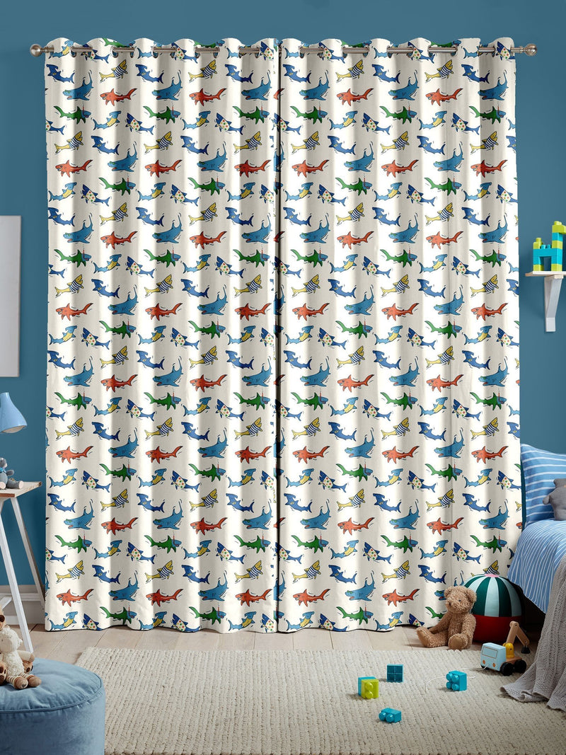 Cath Kidston kids summer sharks curtains (British brand)