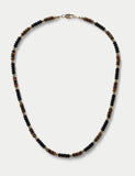 Natural stone bead necklace with resin and brass (British brand)