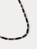 Natural stone bead necklace with resin and brass (British brand)