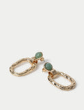 Natural stone link door knocker earrings, imported from the UK