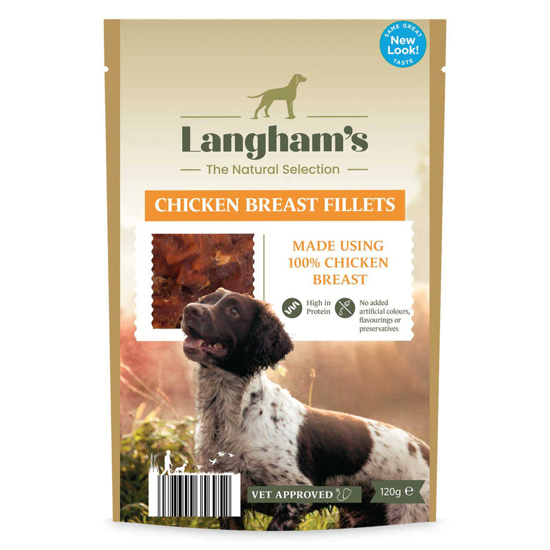 Natural dog treats with chicken, imported from the UK