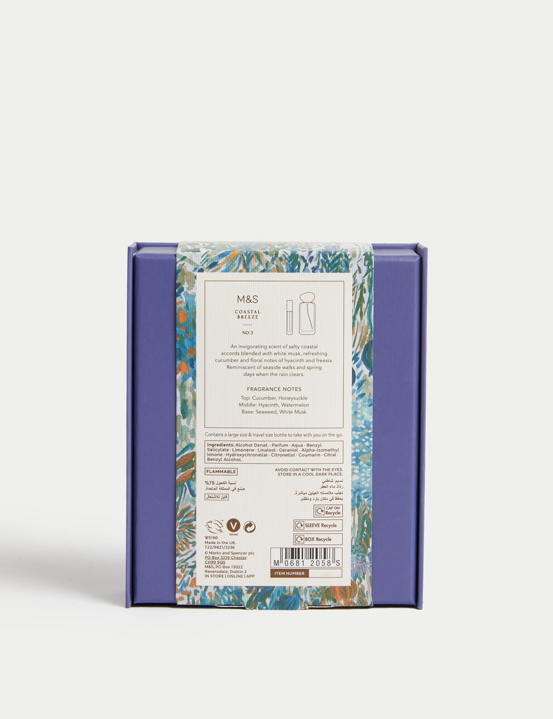 Coastal Breeze eau de parfum set with 48ml and 9ml bottles, imported from the UK