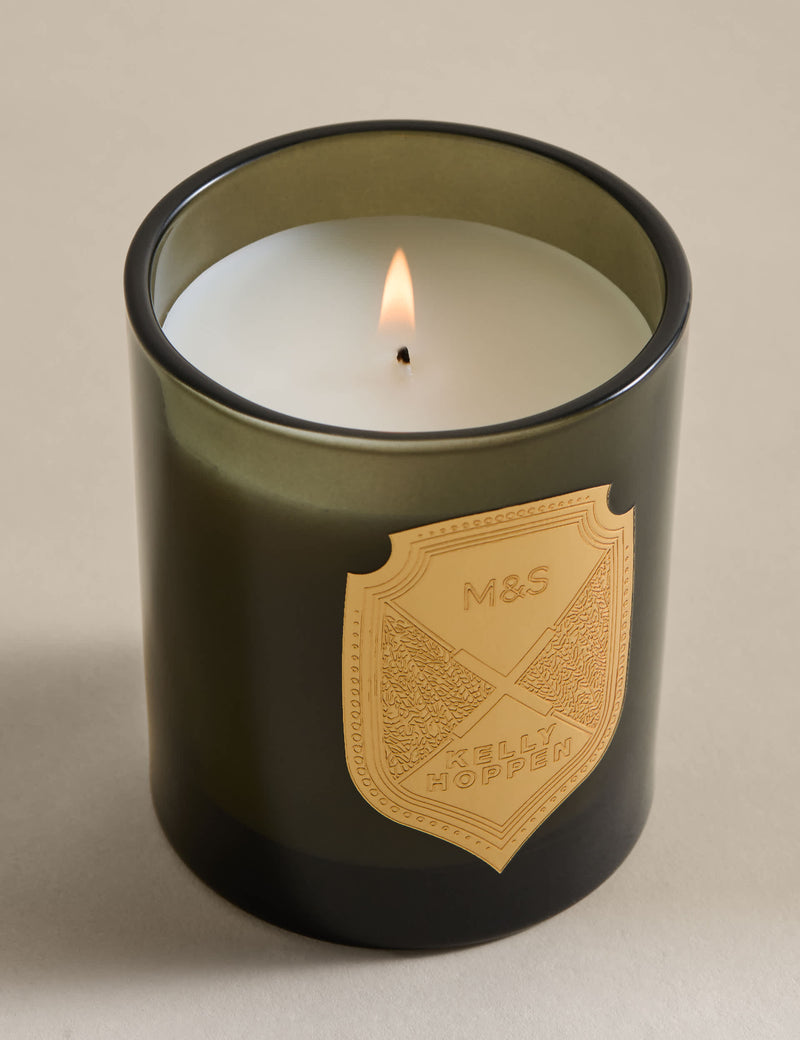 M&S No. 3 scented candle in glass with gold badge - British product