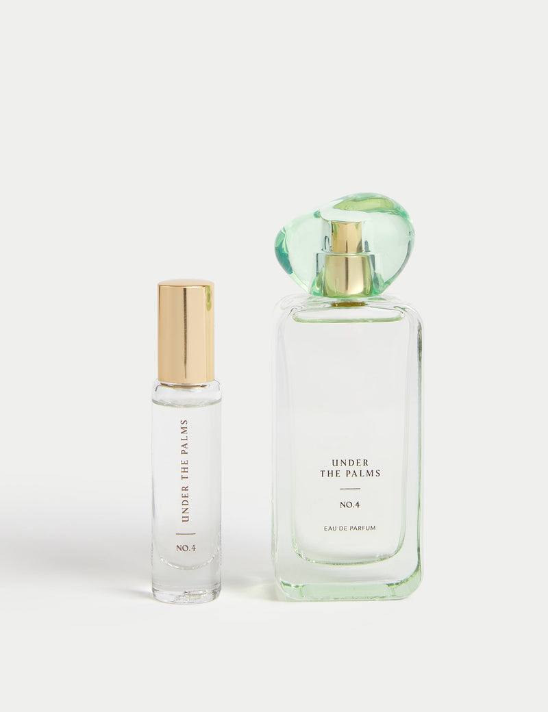Under the Palms perfume set with 48ml and 9ml bottles, imported from the UK