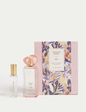 Aegean Rose eau de parfum set with 48ml and 9ml bottles, imported from the UK