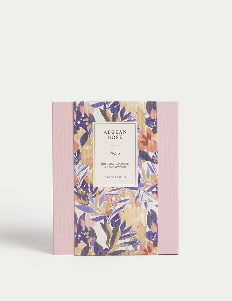 Aegean Rose eau de parfum set with 48ml and 9ml bottles, imported from the UK