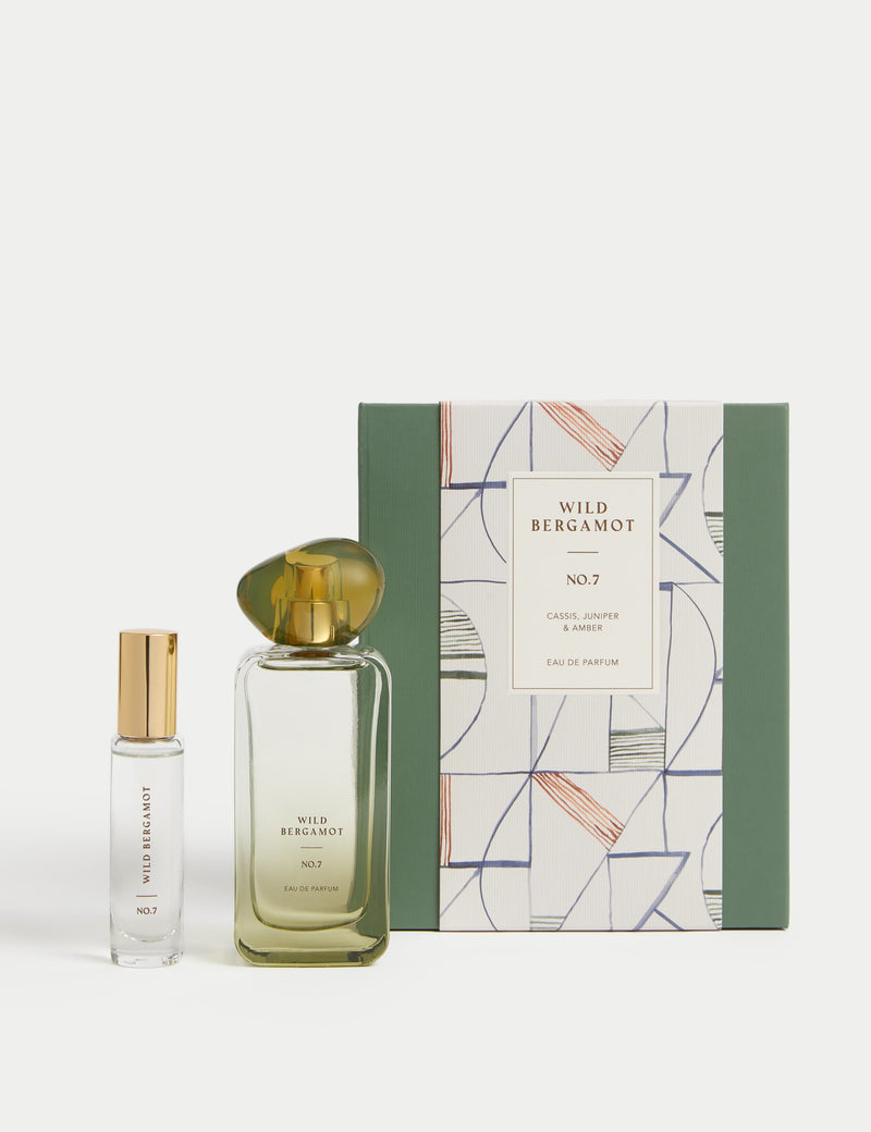 Wild Bergamot Eau de Parfum Set with 50ml and 10ml bottles, imported from the UK