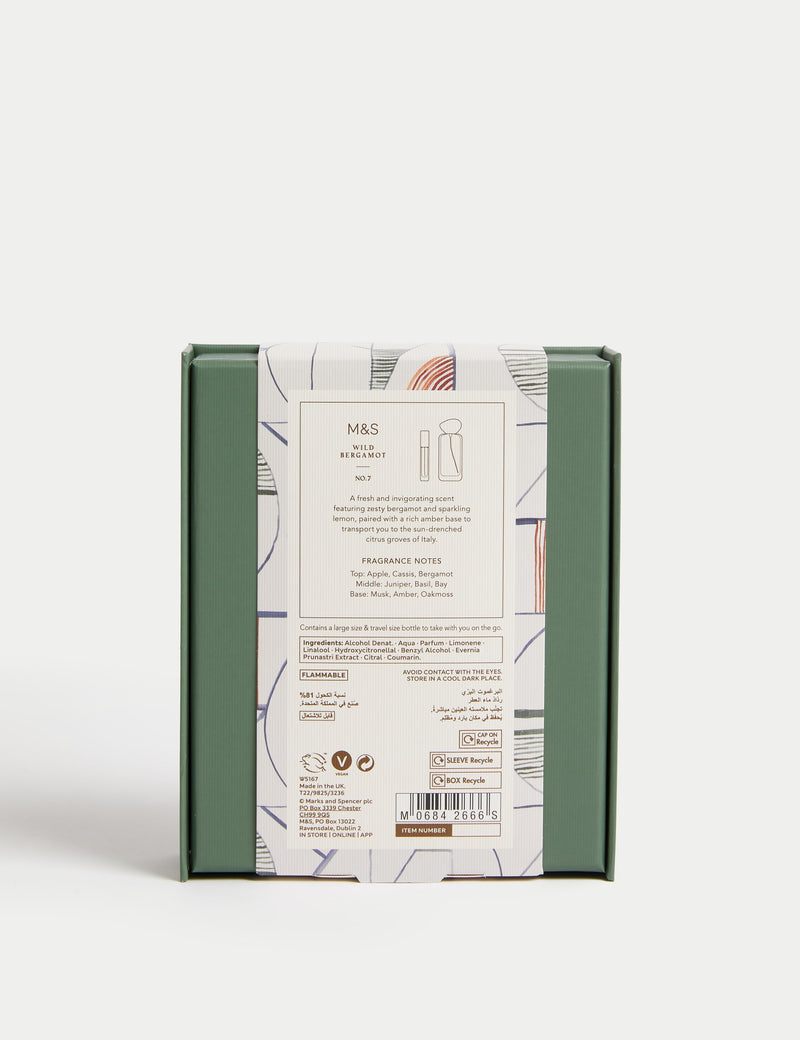 Wild Bergamot Eau de Parfum Set with 50ml and 10ml bottles, imported from the UK