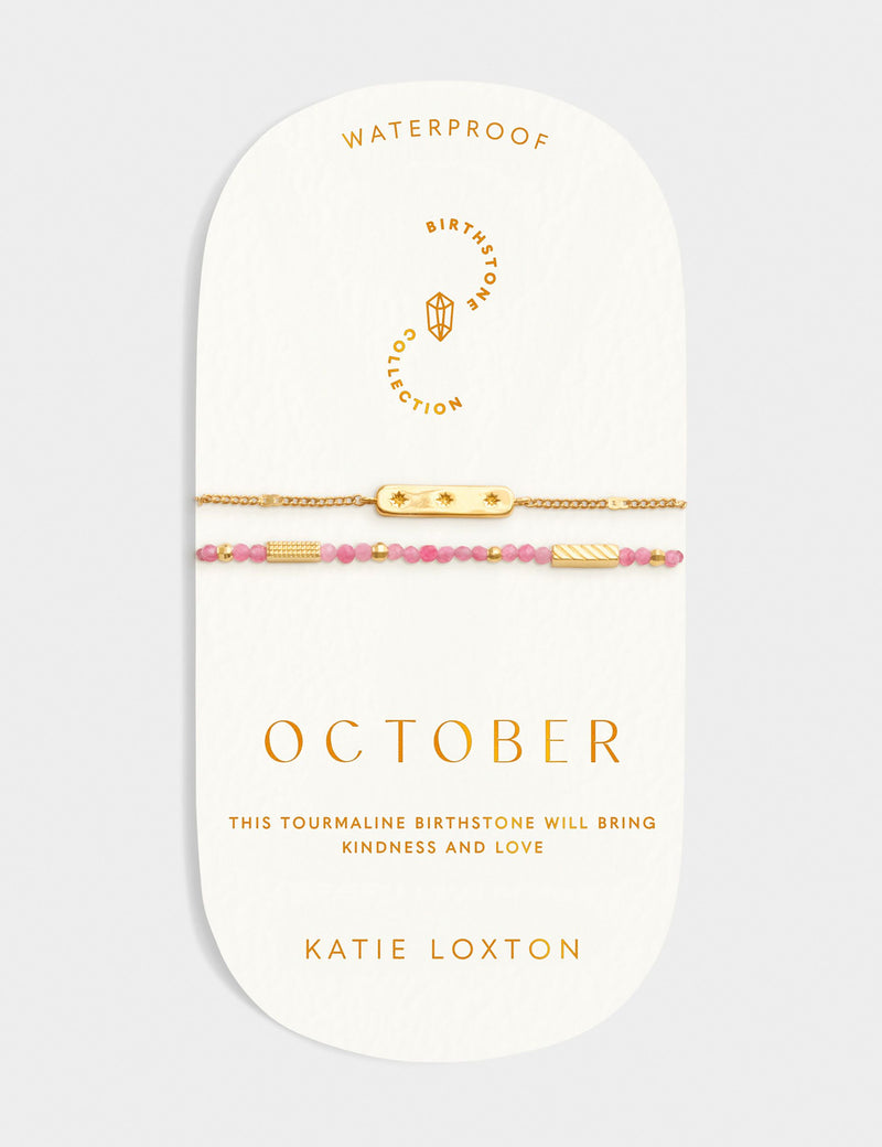 Katie Loxton October birthstone bracelet gold plated waterproof (British brand)