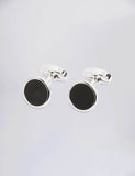 Moss onyx round cufflinks, imported from the UK