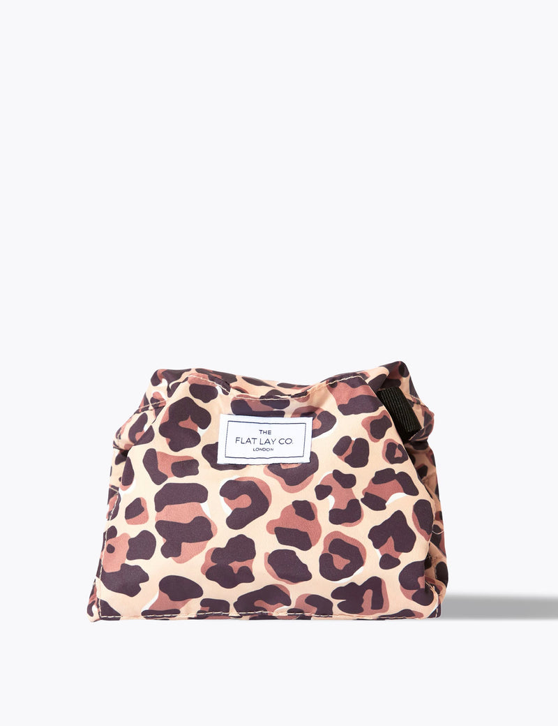 Flat Lay Co. leopard print makeup bag 52cm, imported from the UK