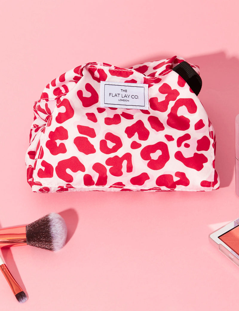 The Flat Lay Co. makeup bag Pink Leopard 52cm, imported from the UK