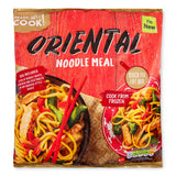 Oriental noodle meal with chicken and vegetables, frozen - British product
