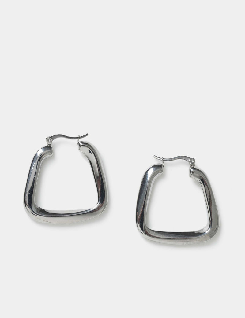 Autograph oversized silver square hoop earrings (British brand)