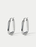 Autograph oversized silver square hoop earrings (British brand)