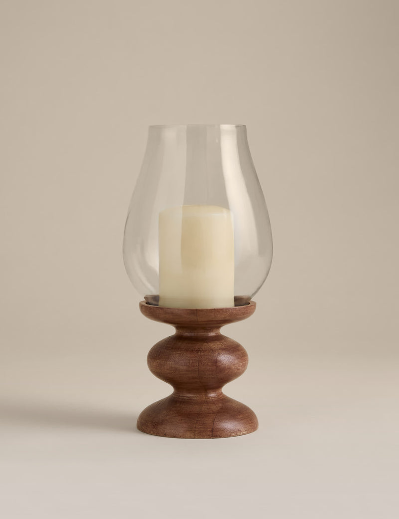 Bobbin wooden hurricane candle holder 31x16x16 cm, UK version