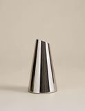 Small chrome vase with conical design 16 cm (British brand)