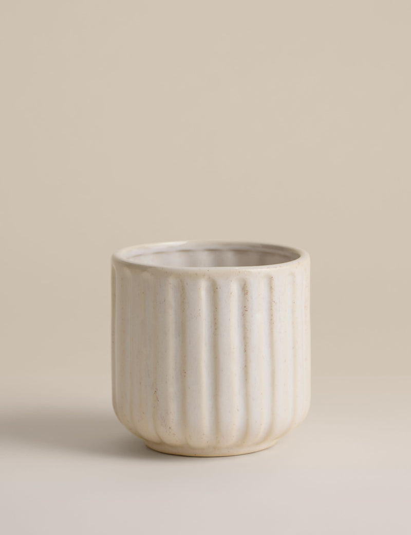 Ridged Ceramic Planter 14.6 cm wide - British product
