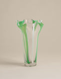 Glass vase striped handkerchief 29cm tall, imported from the UK