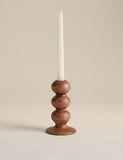 Bobbin wooden dinner candle holder - British product