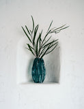 Bright colour glass vase with rippled form and glossy finish (British brand)