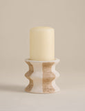 Hand-painted striped ceramic pillar candle holder 9.8 cm, imported from the UK
