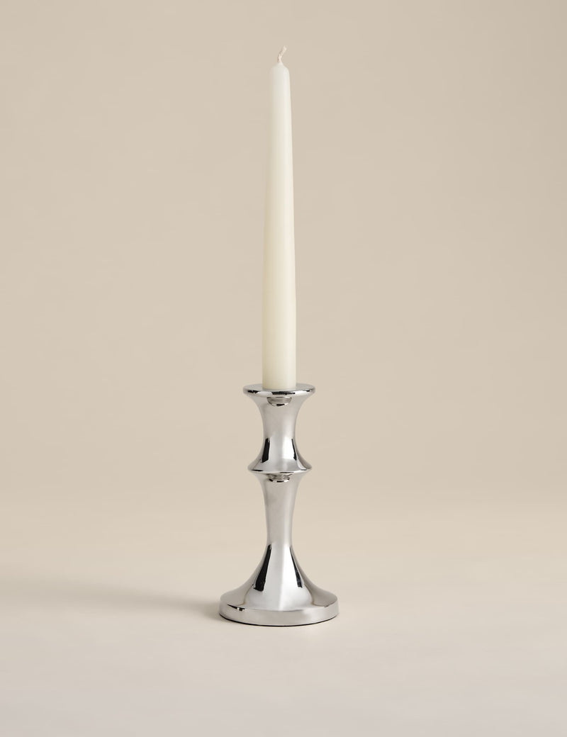 Chrome dinner candle holder 15.5cm, UK version