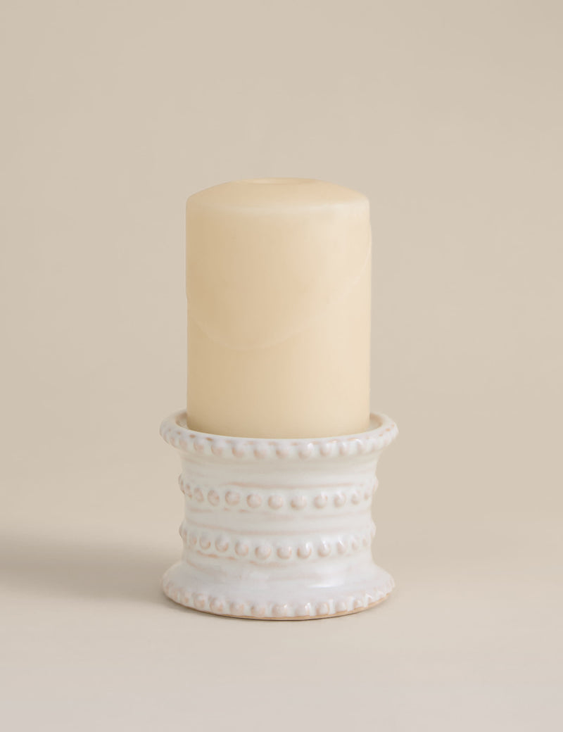 Bobble pillar candle holder ceramic 10cm - British product