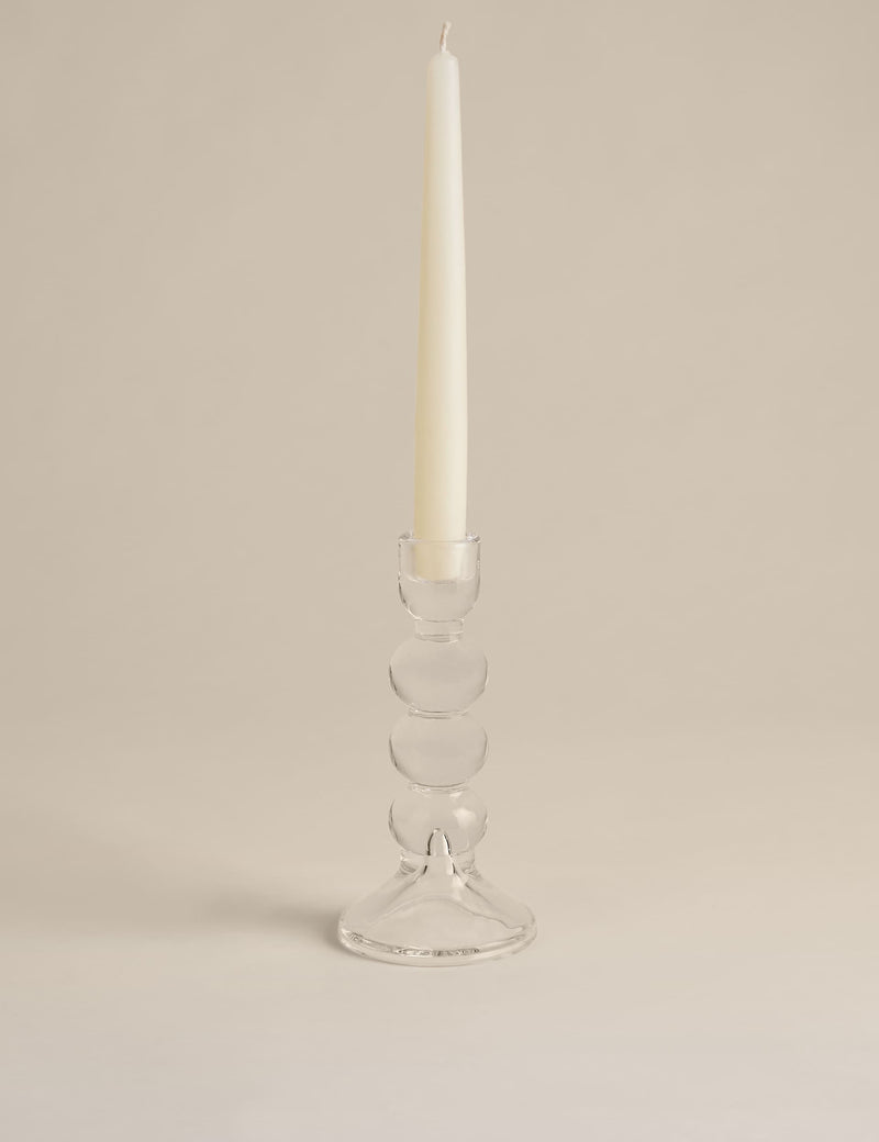 Glass bobble candle holder tall 18.5 cm, UK version