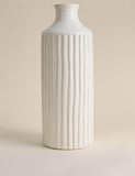 Extra large ridged ceramic vase for home decor (British brand)