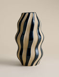 Large striped ceramic vase 30cm height, UK version