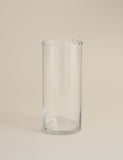 Medium frill top glass vase in cylinder shape - British product