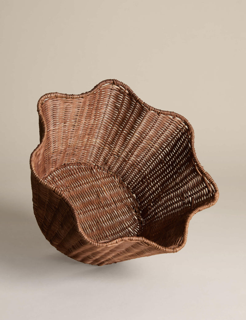 Scallop Rattan Bowl Decorative Storage 35 cm (British brand)