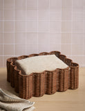 Scalloped rattan tray medium size 34x28 cm (British brand)