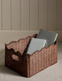 Rattan scallop rectangular basket 40x30x20cm, UK version