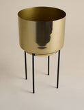Medium gold planter with stand for houseplants - British product