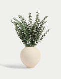 Moss & Sweetpea artificial eucalyptus in concrete pot, UK version