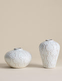 Set of two mini ceramic bow vases, imported from the UK