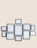 Set of 11 wood photo frames in multiple sizes (British brand)