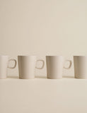 Set of four ribbed ceramic cappuccino cups (British brand)